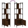 vidaXL Bookcase Brown oak Engineered wood, Steel Tall bookshelf Bookcase