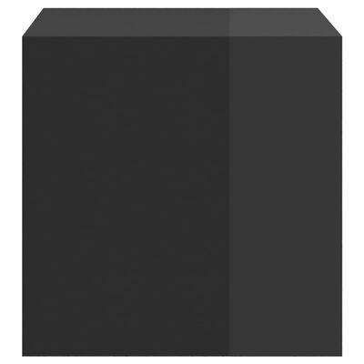 vidaXL Wall Cabinet High Gloss Black 14.6"x14.6"x14.6" Chipboard