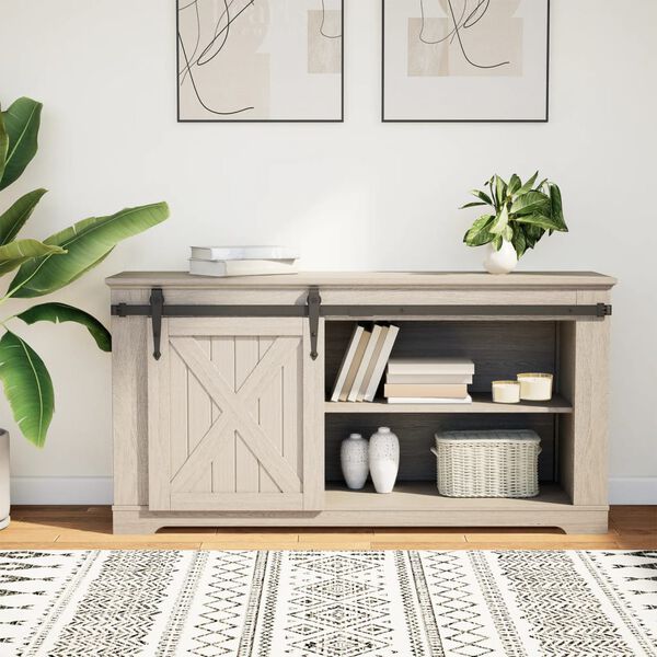 vidaXL Mini Sliding Cabinet Door Kit Black 48" Carbon Steel