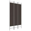 vidaXL 3-Panel Room Divider Brown 47.2"x86.6" Fabric