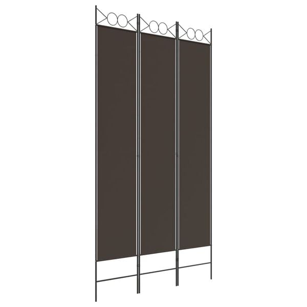 vidaXL 3-Panel Room Divider Brown 47.2"x86.6" Fabric