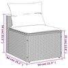vidaXL Garden Sofa Grey PE Rattan 21.3 in W x 25.2 in D x 21.3 in H