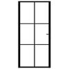 vidaXL Interior Door ESG Glass and Aluminum 40.4"x79.3" Black