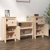 vidaXL Sideboard Set of 2 Pine Solid pine wood Standard Sideboard