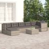 vidaXL Garden Lounge Set Gray PE rattan, powder-coated steel