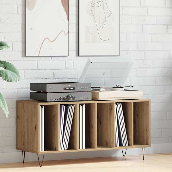 vidaXL Record Cabinet with Shelf Artisan oak 39.37 x 14.96 x 18.90 in