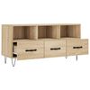 vidaXL TV Cabinet Sonoma oak Engineered wood, Iron Medium TV Cabinet
