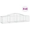vidaXL Gabion Basket Set of 18 Silver Galvanized iron Large Durable