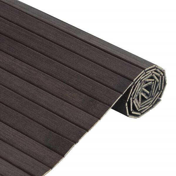vidaXL Rug Dark Brown Bamboo, Polypropylene 39.4 x 157.5 in