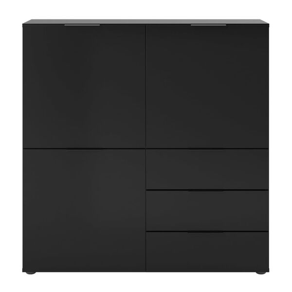 FMD Drawers Chest Black Melamine-coated chipboard Medium