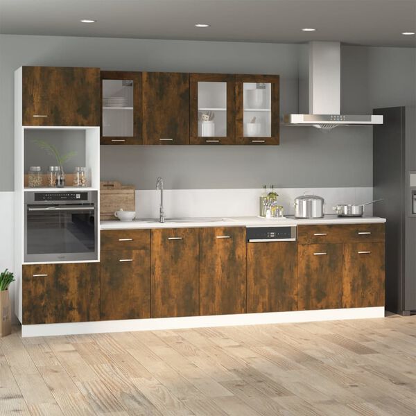 vidaXL Drawer Bottom Cabinet Smoked Oak Engineered Wood Standard