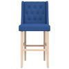 vidaXL Bar Chair Blue Solid rubber wood, 100% polyester fabric, foam