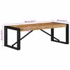 vidaXL Coffee Table Natural Wood Solid Mango Wood, Powder-Coated Iron