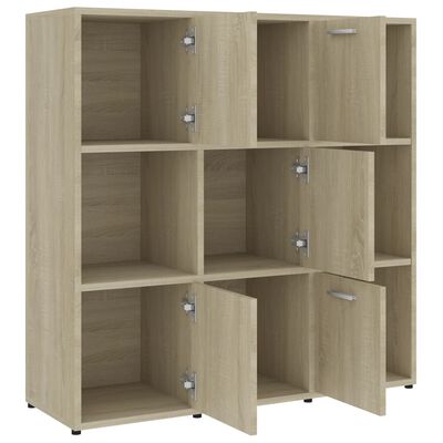 vidaXL Book Cabinet Sonoma Oak 35.4"x11.8"x35.4" Chipboard