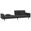 vidaXL Sofa Bed Black Velvet Velvet (100% polyester), Wooden Frame, Plastic