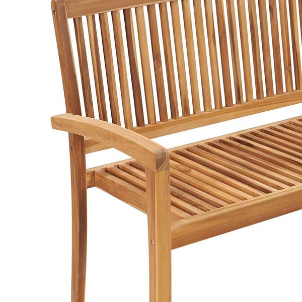 vidaXL Garden Bench Teak Solid Teak, Polyester 50.6 in wide Stackable