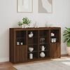 vidaXL Sideboard Set of 3 Brown Oak Engineered wood, Glass 64.2 in wide
