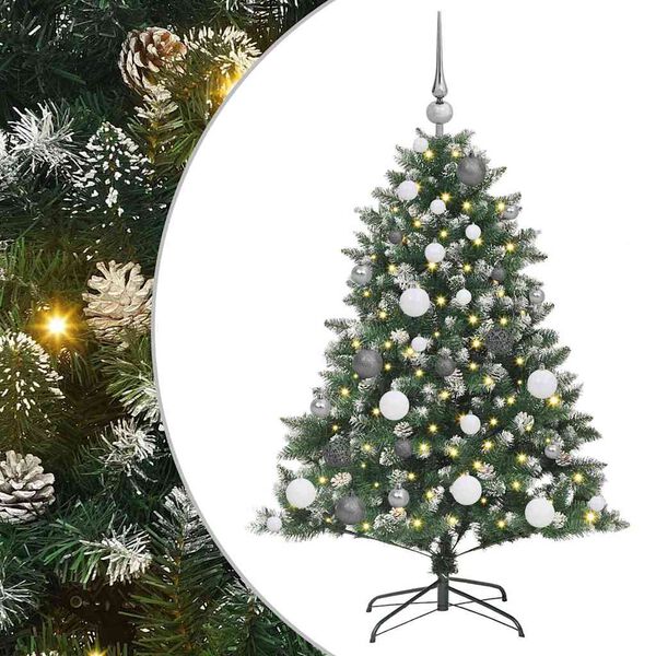 vidaXL Artificial Christmas Tree with 150 LEDs Green 47.24 in