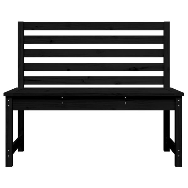 vidaXL Garden Bench Black Solid pine wood Standard Durable