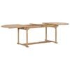 vidaXL Garden Table Natural Teak Solid Teak Wood 71-110 in Extendable