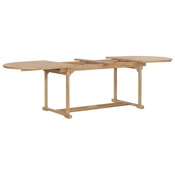 vidaXL Garden Table Natural Teak Solid Teak Wood 71-110 in Extendable