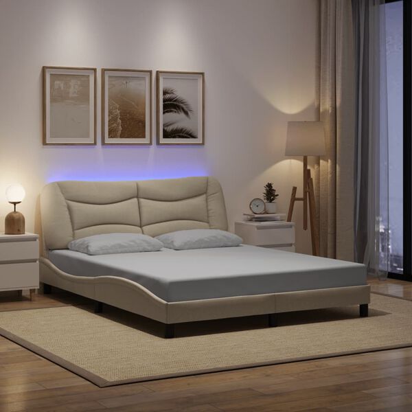 vidaXL Bed Frame Cream