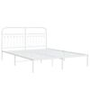 vidaXL Bed Frame White Steel Double Bed Frame Rectangular Double Bed