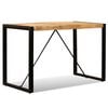 vidaXL Dining Table Brown and Black Solid rough mango wood 47.2 in