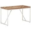 vidaXL Dining Table Natural wood finish, White