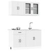 vidaXL Kitchen Cabinet Set White Engineered wood, Glass Large