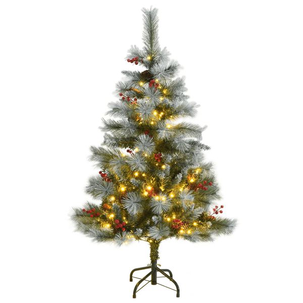 vidaXL Artificial Hinged Christmas Tree Green and White