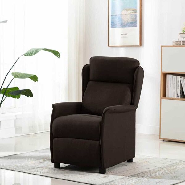 vidaXL Recliner Chair Dark brown 67.5 x 93.5 x 101.5 cm fabric