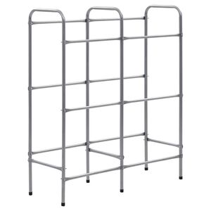 vidaXL Storage Shelf for 6 Crates Silver 37.8x13.0x45.7" Steel