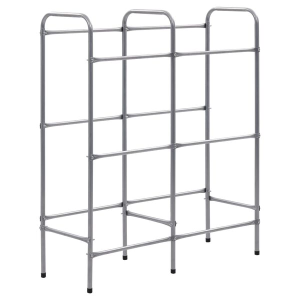 vidaXL Storage Shelf for 6 Crates Silver 37.8x13.0x45.7" Steel