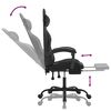 vidaXL Gaming Chair with Footrest Black Faux Leather
