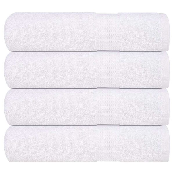 vidaXL Shower Towel Set of 4 White 100% Cotton 27.6 x 55.1 in