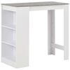 vidaXL Bar Table White with concrete color table top Engineered wood