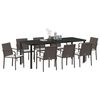 vidaXL Garden Dining Set 9 pcs Brown Poly rattan