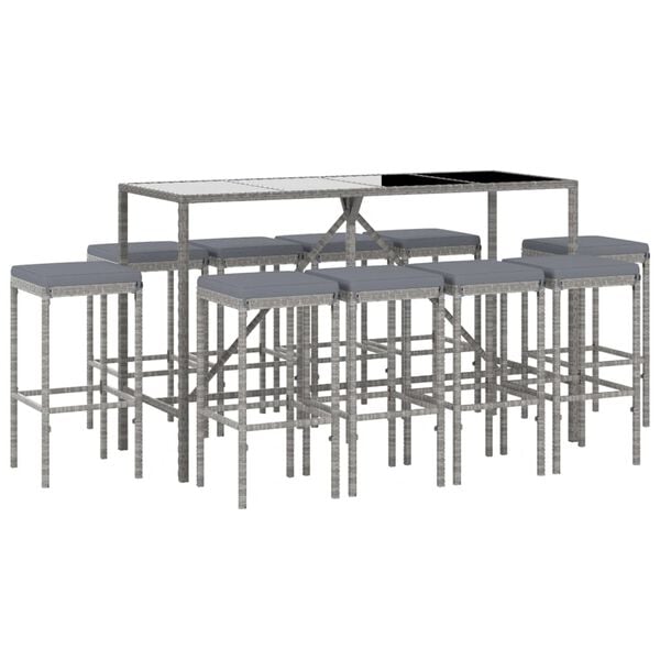 vidaXL Garden Bar Set Gray, Black, Dark Gray