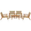 vidaXL Garden Chairs with Table 5 pcs Beige Solid Acacia wood