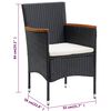 vidaXL Garden Dining Chair Set of 4 Black