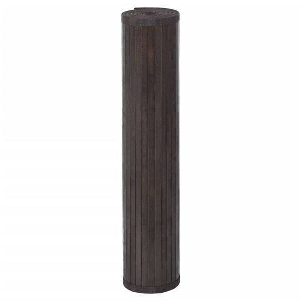 vidaXL Rug Dark Brown Bamboo, Polypropylene 39.4 x 196.9 in Bamboo Rug