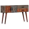 vidaXL Console Table Grey and Brown Solid Rough Mango Wood
