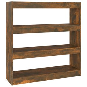 vidaXL Book Cabinet Smoked oak Engineered wood Medium Book Cabinet