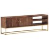vidaXL TV Cabinet Brown Solid mango wood, steel TV Cabinet Rectangular