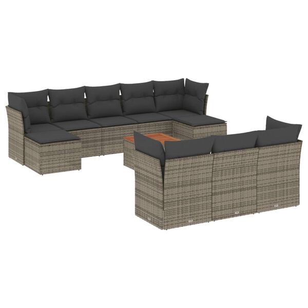 vidaXL Garden Sofa Set Grey, Dark Grey