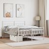 vidaXL Metal Bed Frame White Powder-Coated Steel Double Metal Bed Frame