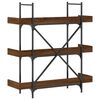 vidaXL Bookcase Brown oak Engineered wood and metal 39.4 x 13.0 x 42.7 in