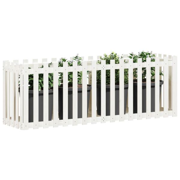 vidaXL Garden Raised Bed White Solid Pine Wood 78.7x19.7x27.6 in Durable