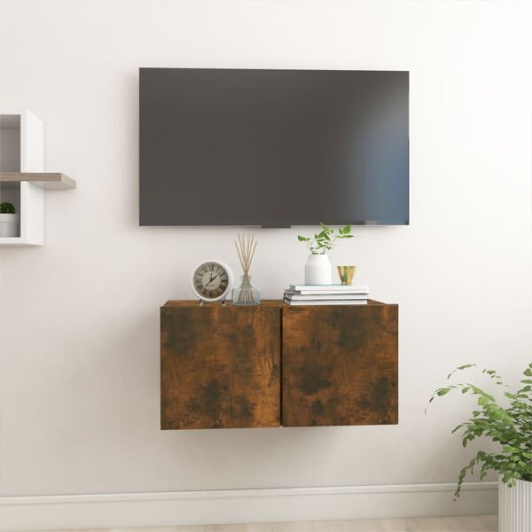 vidaXL TV Cabinet Smoked oak Engineered wood Compact TV Cabinet